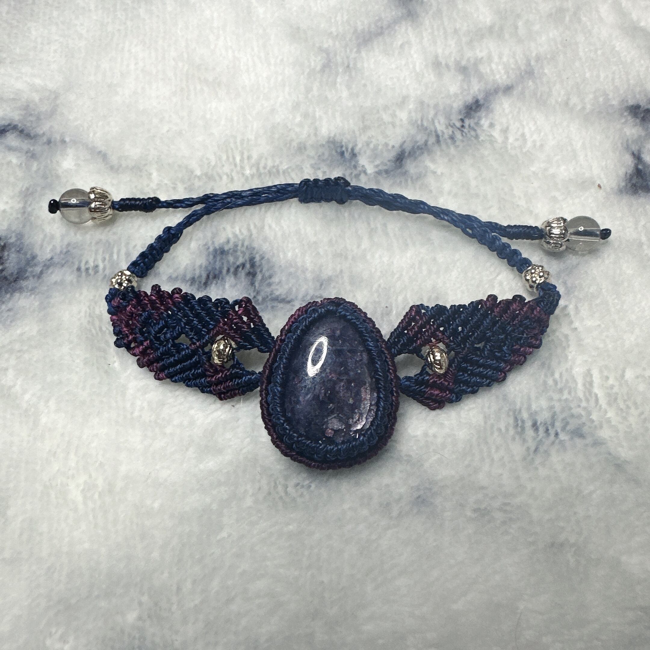 濃い青‼️アイオライトサンストーン*✨ブラッドショットブレスレット