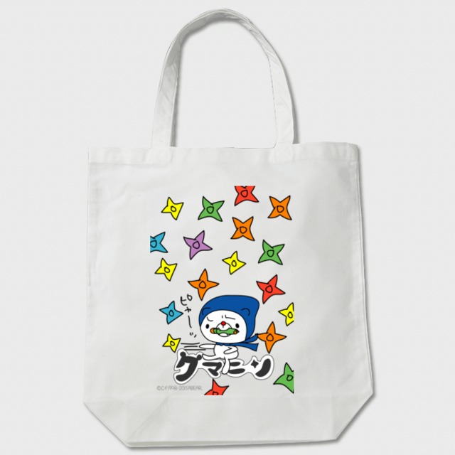クマニンのカラフル手裏剣 かわいいトートバッグ 忍者トート トートバッグ 白 かわいいキャラtオンラインストアcfgsキャラファクグッズ倉庫 クマニンのカラフル手裏剣 かわいいトートバッグ 忍者トート トートバッグ 白 かわいいキャラtオンラインストアcfgsキャラファクグッズ倉庫