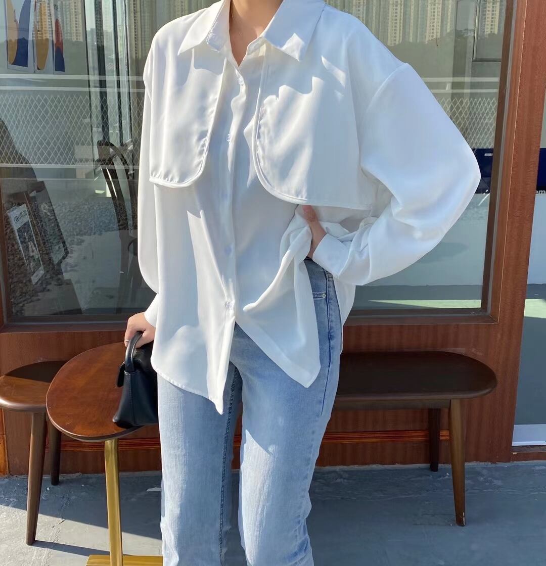 ダブルガンパッチ風　ブラウス　AJ2205-608