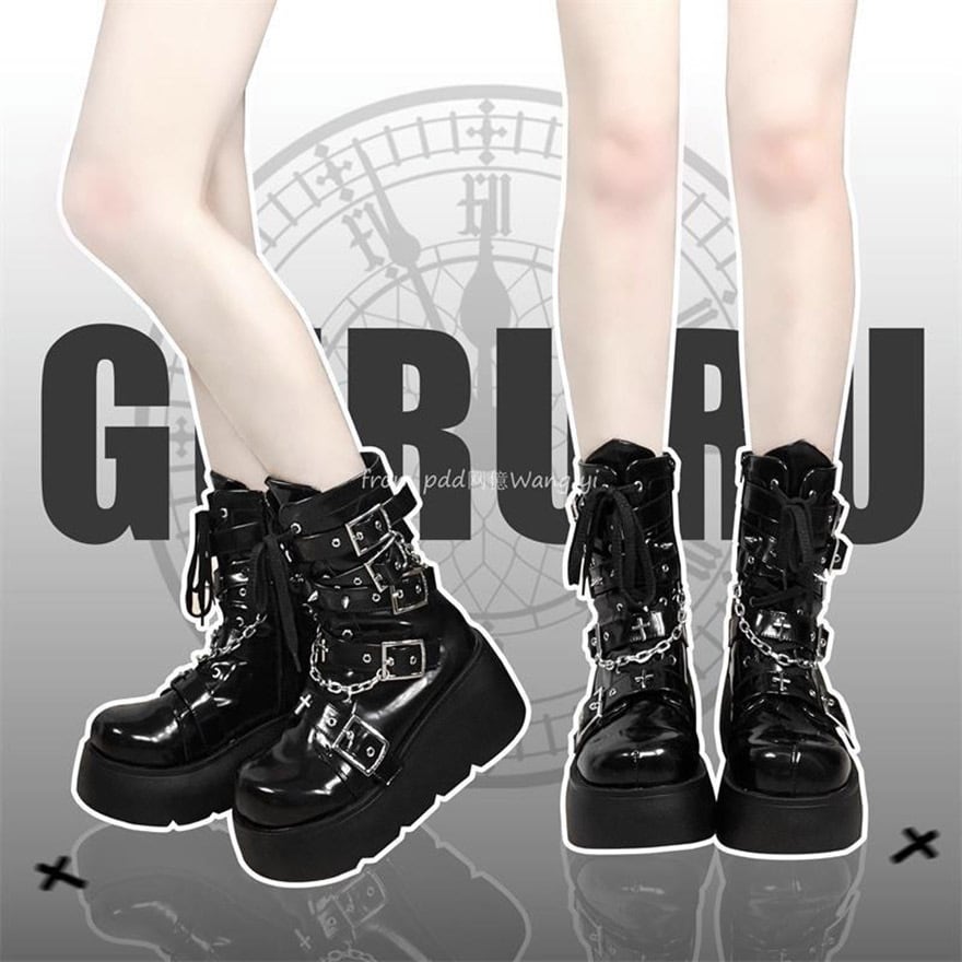 DEMONIA 厚底スニーカー サブカル 地雷 ゴシック サイズ交換OK】Demonia（デモニア）正規保証品 厚底スニーカー 黒 厚底