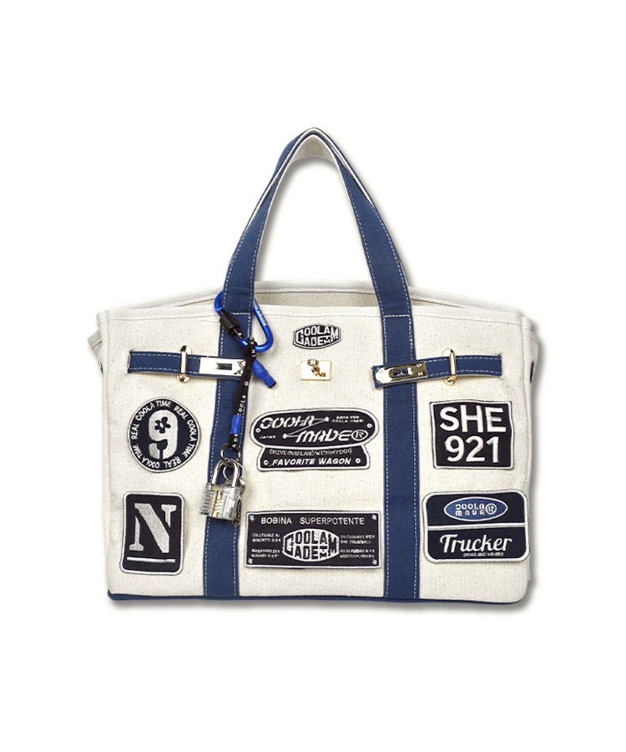 -数量限定-【直営限定ITEM】TYPE-B バイカラーワッペンターンロックハンドバッグ　CQ-49510H