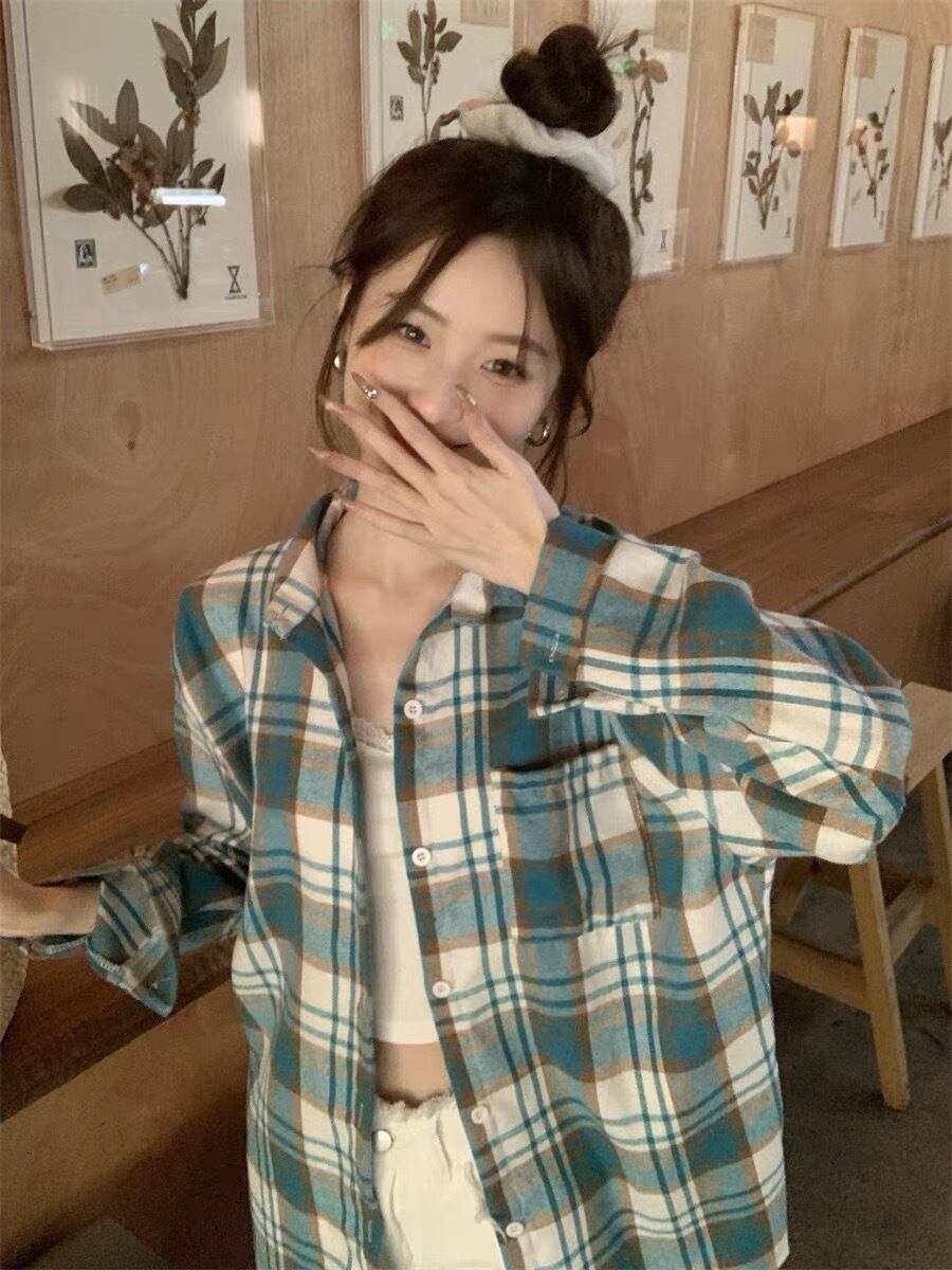 JieDa オーバーサイズ チェック柄シャツ JieDa＞オンブレ チェック ジップ シャツ