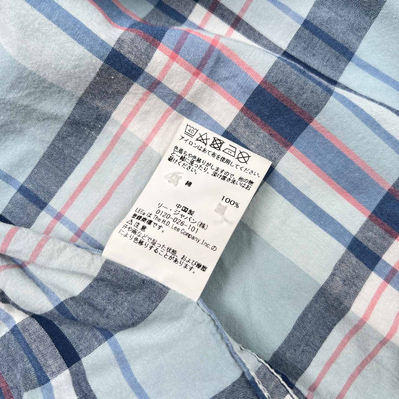 Lee リー チェック柄 ボタンダウン BD 半袖シャツ ワークシャツ サイズ L /メンズ/アメカジ/水糸系