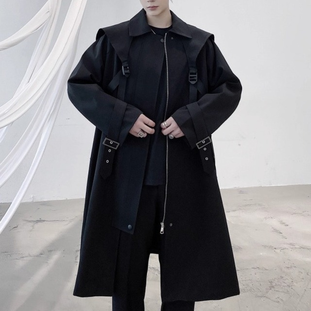 ハーネスディテール ロングトレンチコート 1color MOJ0273