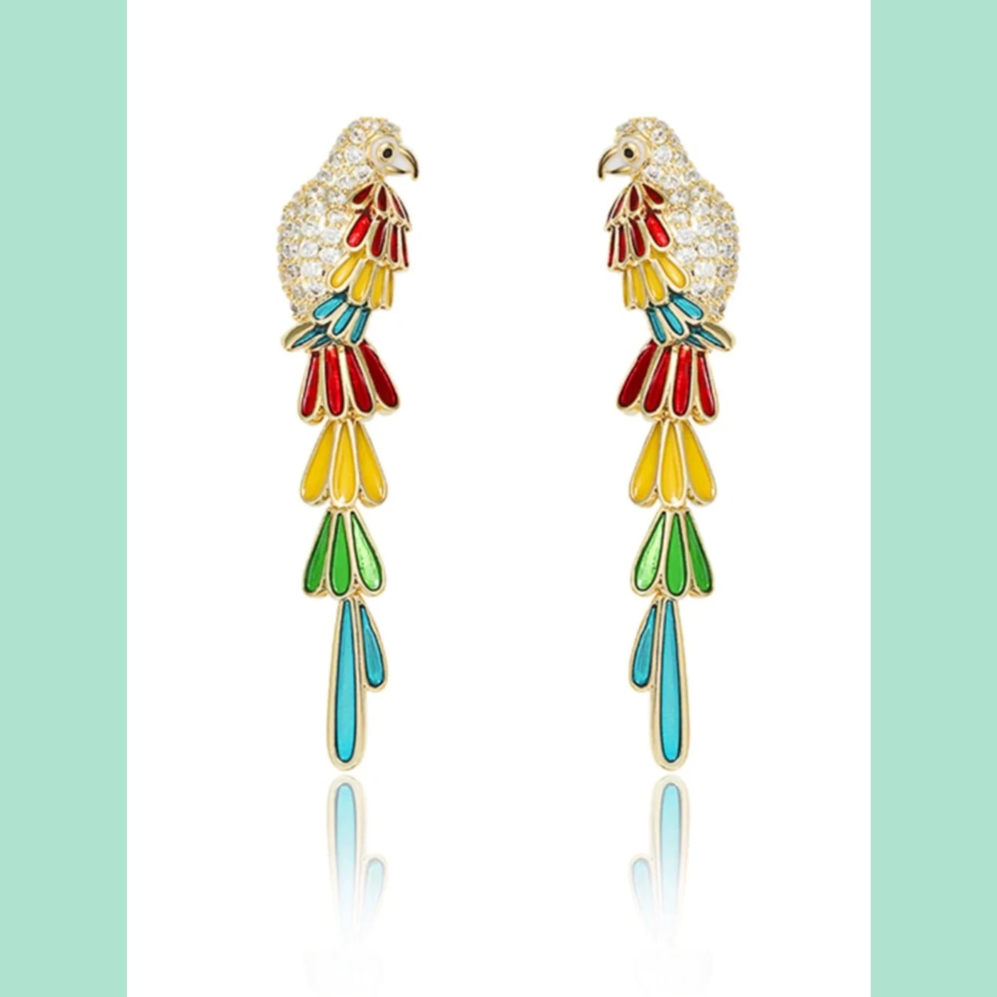 イヤリング】T18P3248 - Vibrant Parrot Statement | Topsy Turvy