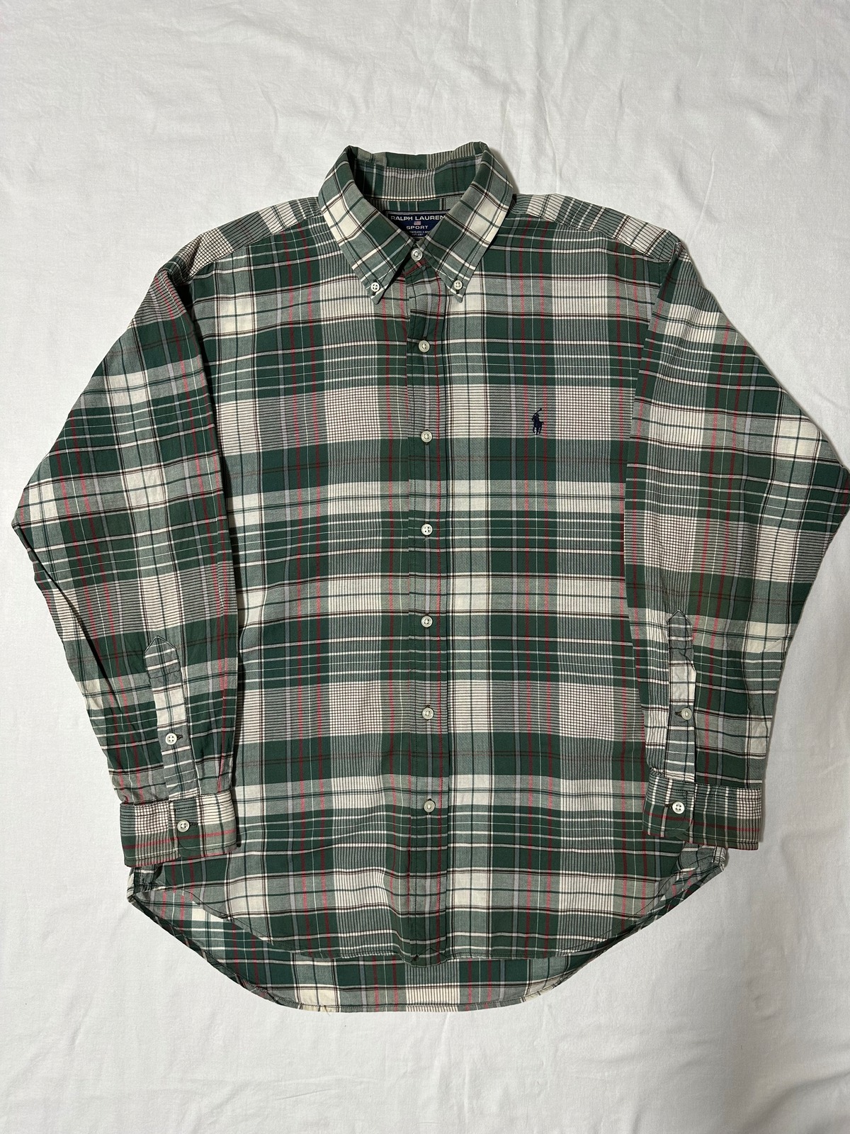 90s Ralph Lauren SPORT（POLO SPORT）ボタンダウン長袖チェックシャツ 