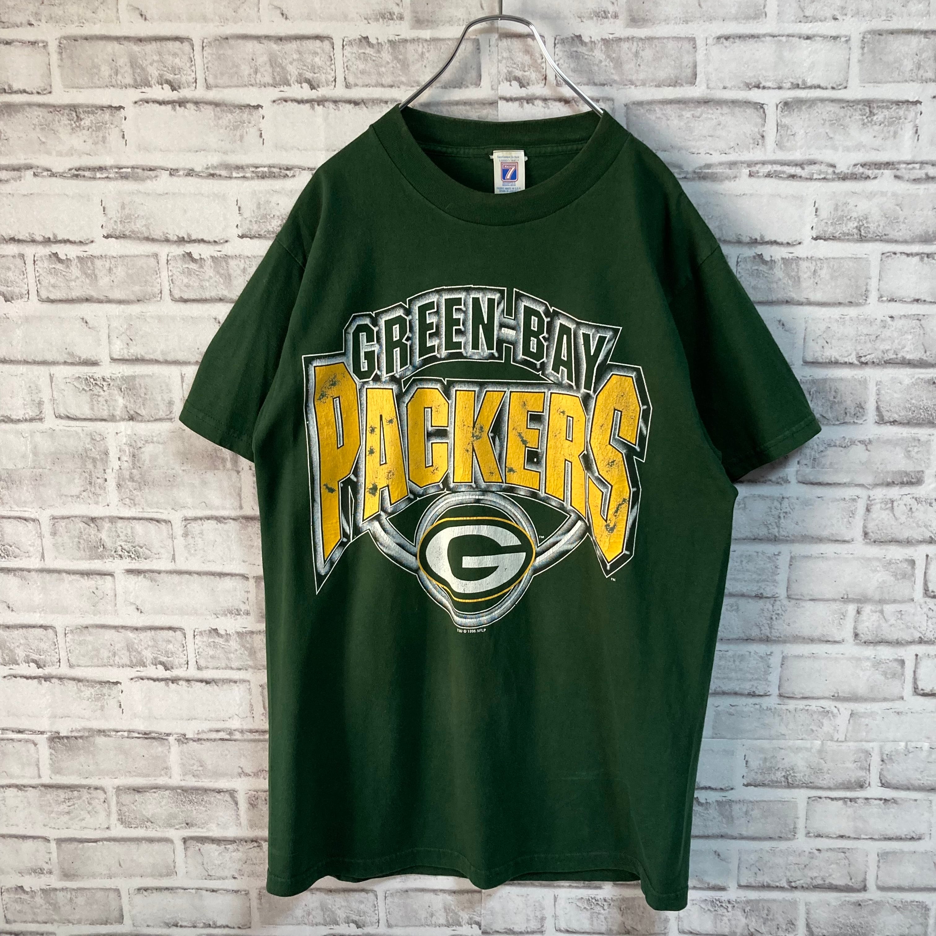 LOGO7】S/S Tee L Made in USA 90s vintage “GREENBAY PACKERS” NFL