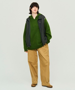 UNIVERSAL PRODUCTS. / 263-60204 FELTED MERINO WOOL FOODIE KNIT(OLIVE GREEN)