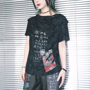 ドレープネックフーディーグラフィックTシャツ（ruf_03028）