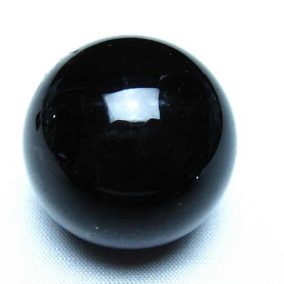 モリオン 丸玉 黒水晶 丸玉 34mm スフィア 置物 原石 141-7512