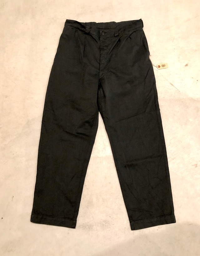 VINTAGE FRENCH MILITARY PANTS Black dyed 