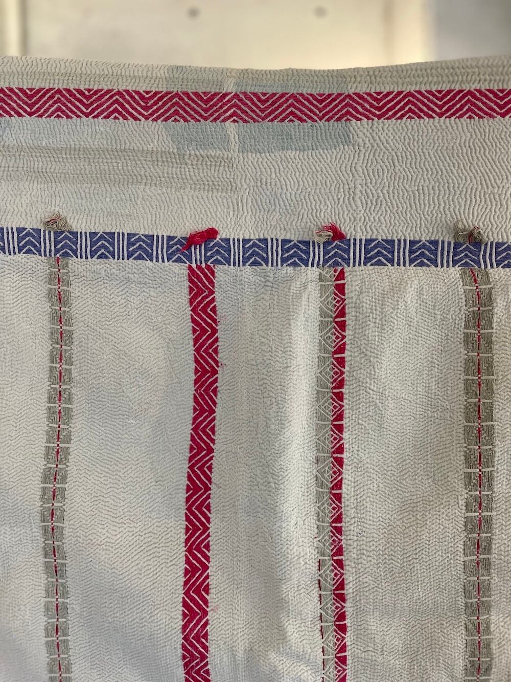 1点物】ホワイトヴィンテージカンタキルト ラリーキルト no,125 | 6KAN
