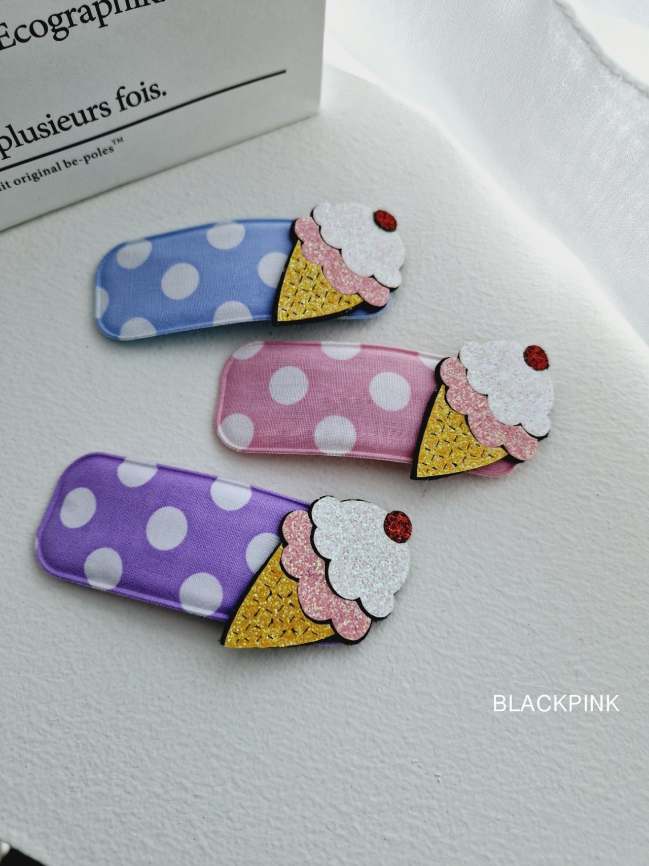 [BLACKPINK] Accessory) Ice Cream Dot Pin / [블랙핑크] 악세)아이스크림도트핀