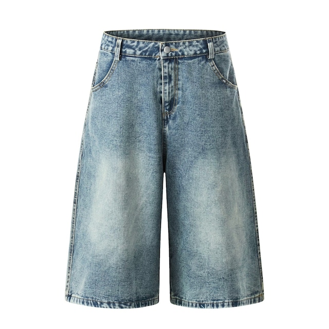 バックロゴスターモチーフデニムキュロットパンツ 1col R02526
