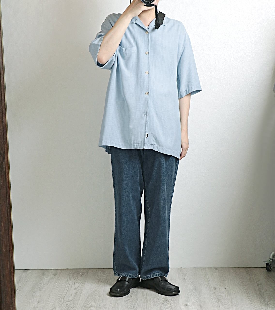 フェード雰囲気抜群】50s NAT NAST 半袖 レーヨンシャツ USA製 肩幅62cm】Nat Nast® ナットナスト 50年代テイスト 切り替え