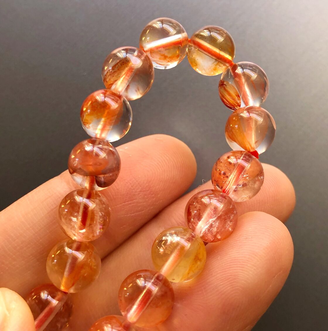 一点物】ライモナイト(リモナイト)インクォーツ 8.5mm 天然石 