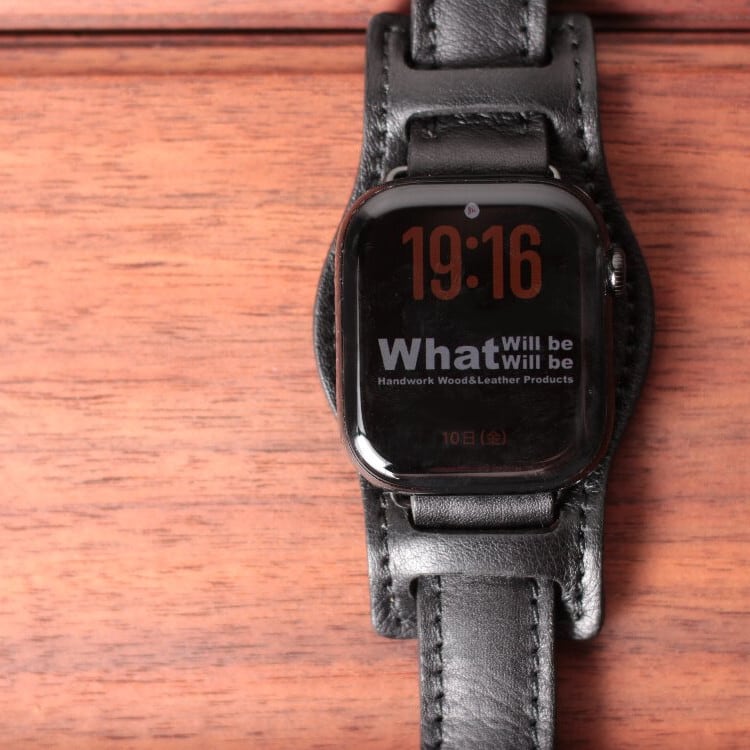 Camille Fourner apple watch 40mm黒レザーベルト Camille Fourner apple watch 40mm黒レザーベルト Apple Watch用レザー