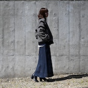 YASHIKI / GANKO別注 Shinsetsu Drivers Knit レディース着用コーディネート