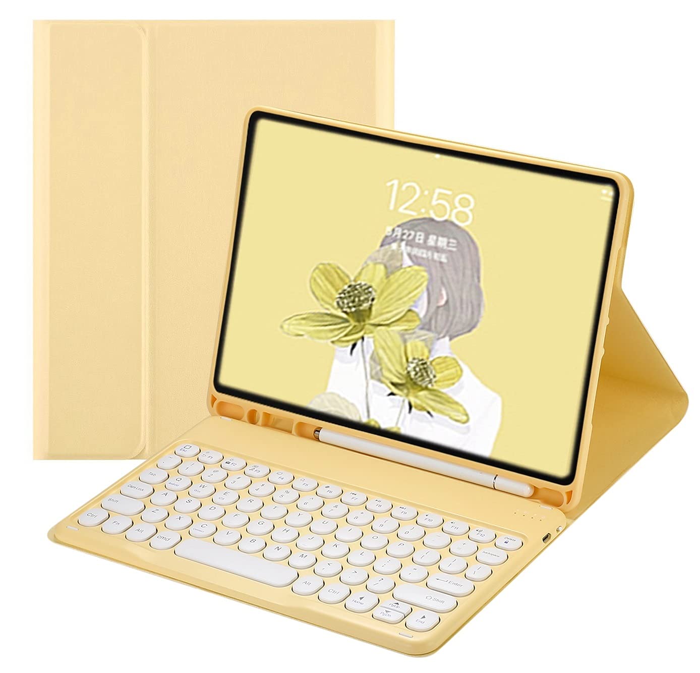 iPad mini5 mini4 mini 1 2 3 キーボード ケース 丸型キー 可愛い