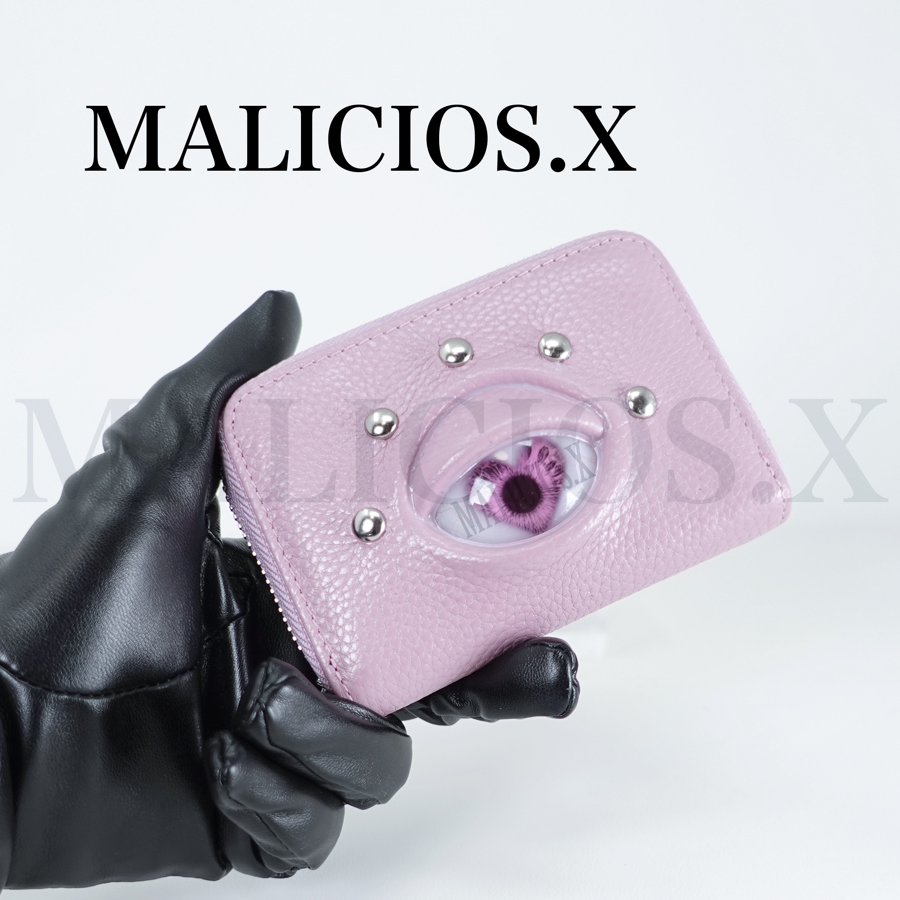Heart Eye folding zip card & coin case(Lavender)/Violet | MALICIOUS.X