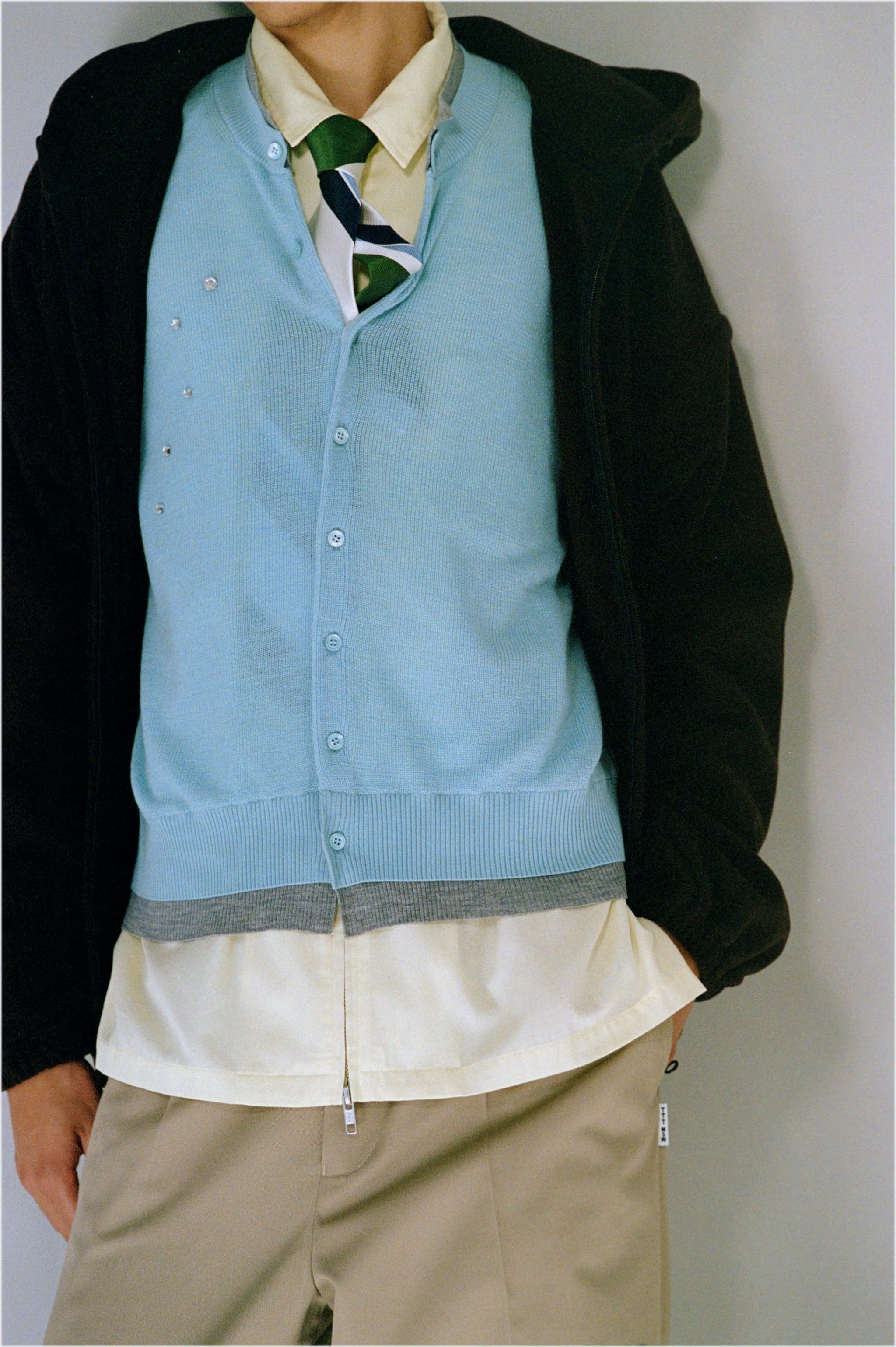 Layered knit cardigan（BLUE） | TTTMSW