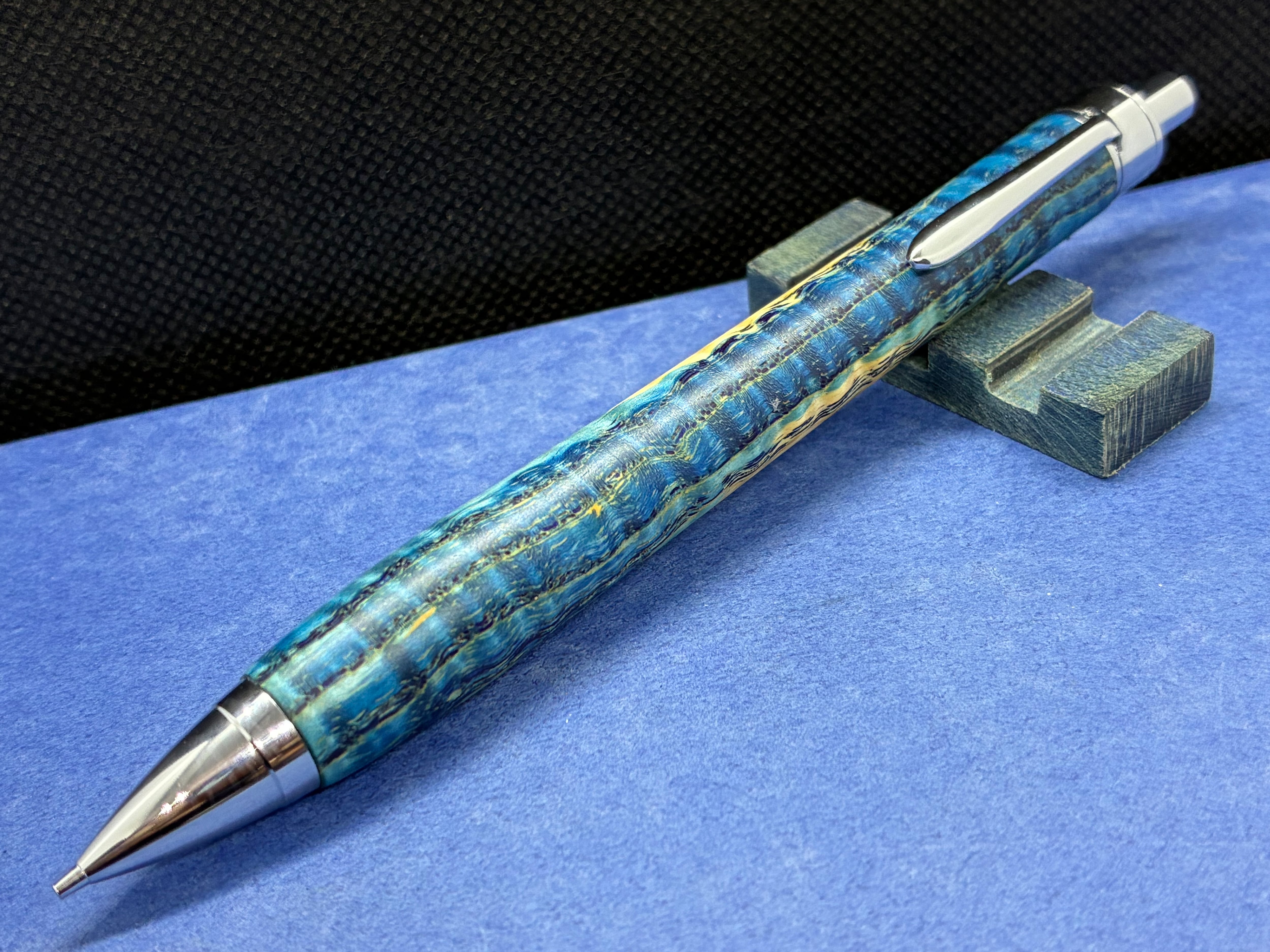 タモ縮杢スタビライズドウッド 加藤金属 シャーペン0.5mm | 工房 聖