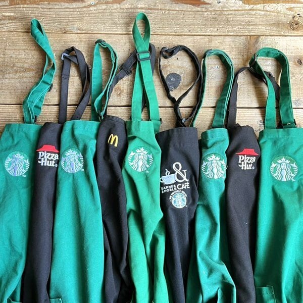 1点物◇スターバックスStarbucks緑Apronエプロン古着メンズレディース