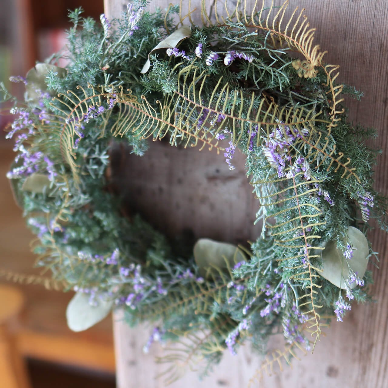 1点もの 約直径25cm 】針葉樹とブルーファンタジアのシックなグリーン