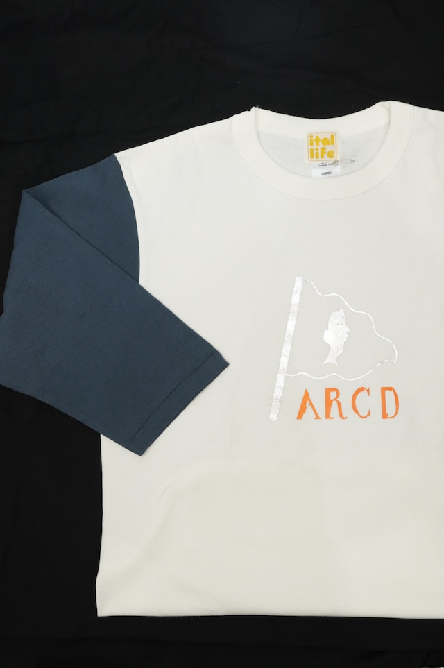 ARCD×Itallife / ''ARCD Face mark Flag'' Baseball T-Shirt