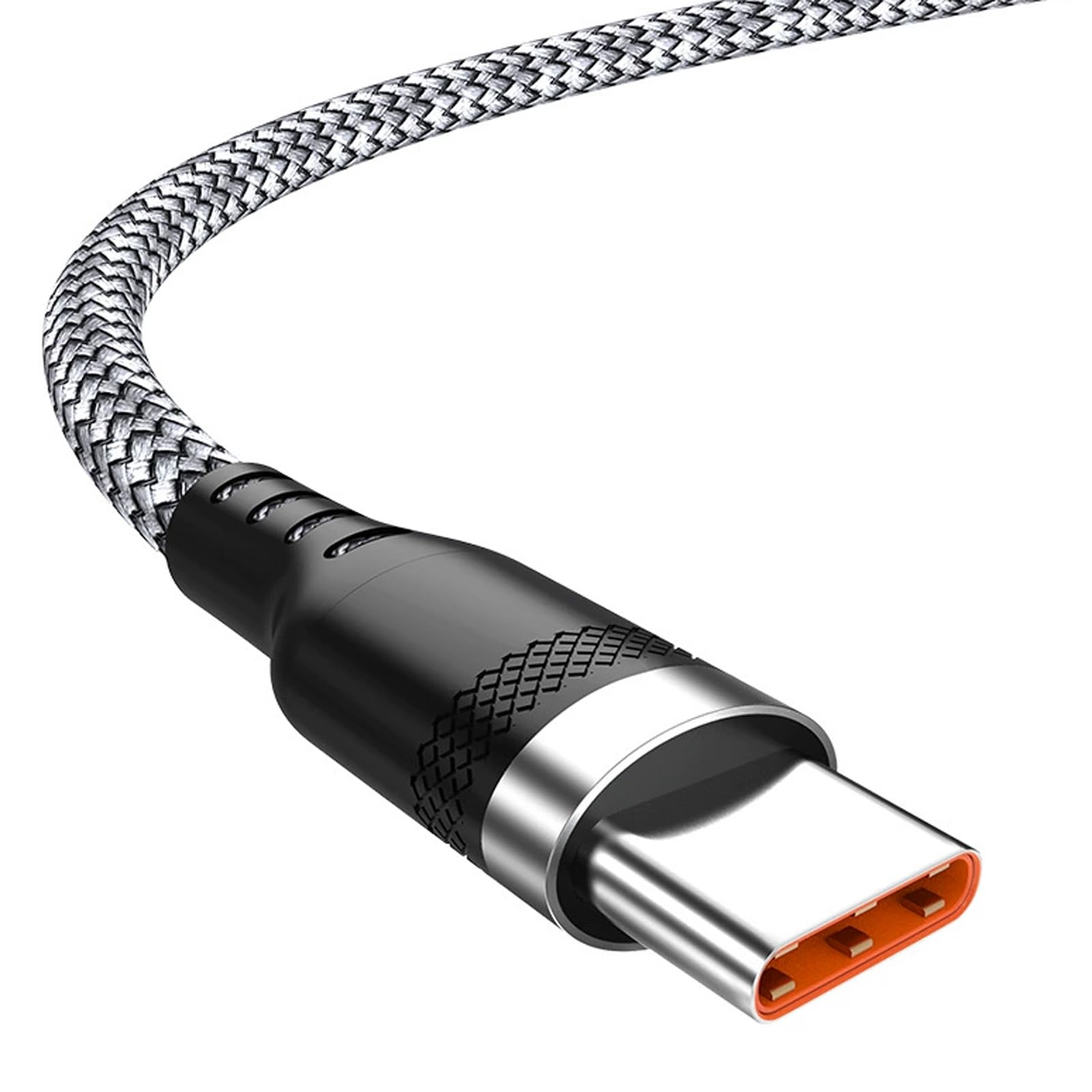【努力特価】Akkerds Type-cインタフェース携帯電話データ充電ケーブル USB 2.0-Type-c充電ケーブル 高速充電 ナイロン編み糸 6 A急速充電 車載接続対応 ブラックグレー(1.5 M)