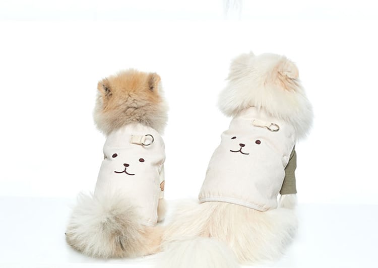 コーデュロイクマちゃんベスト S ~ 2XL 3color  /  犬服 秋冬 新作 ドッグウェア ボアベスト ダウン ベスト 犬 服 アウター 袖なし 小型犬 中型犬 outer24