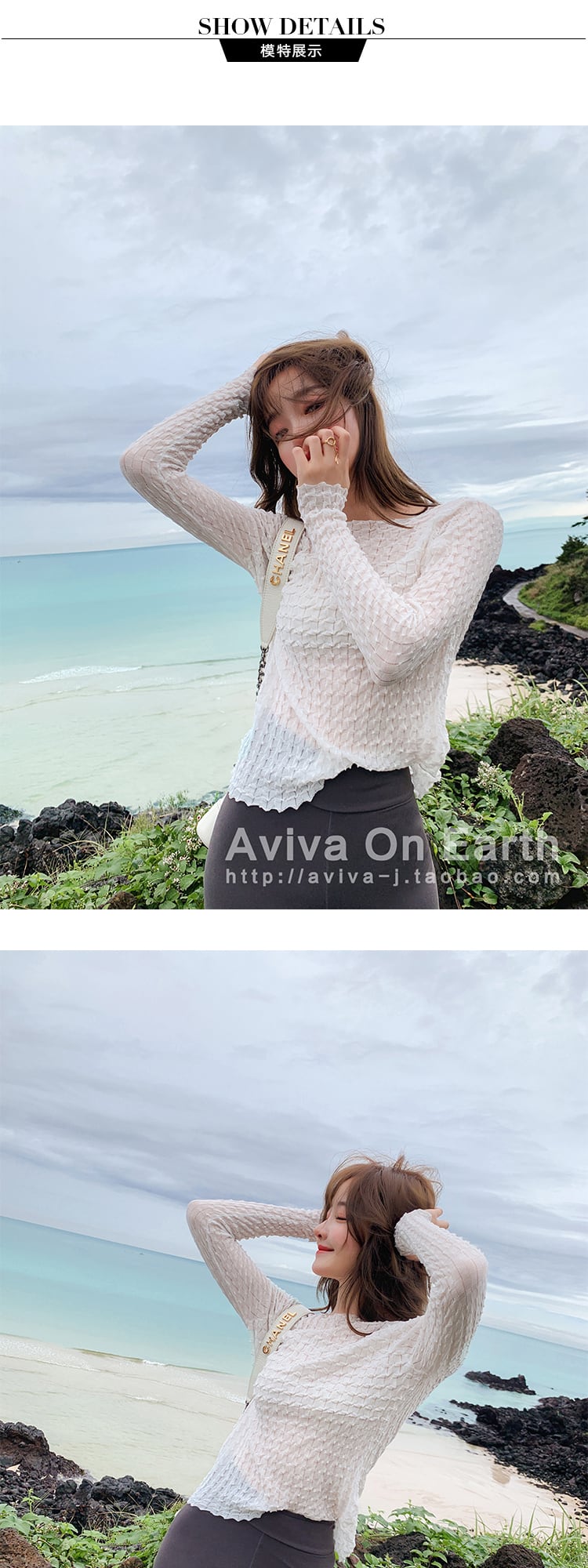 ♥ ブラック薄手ニットセーター オータムショートトップス ロング 秋物