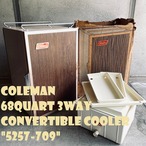 コールマン クーラーボックス 3WAY コンバーチブル デッドストック ビンテージ 縦型 ウッド ブラウン 70年代 NOS 付属品完備 純正箱付き 5257-709