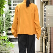 cotton linen stand collar jacket yellow