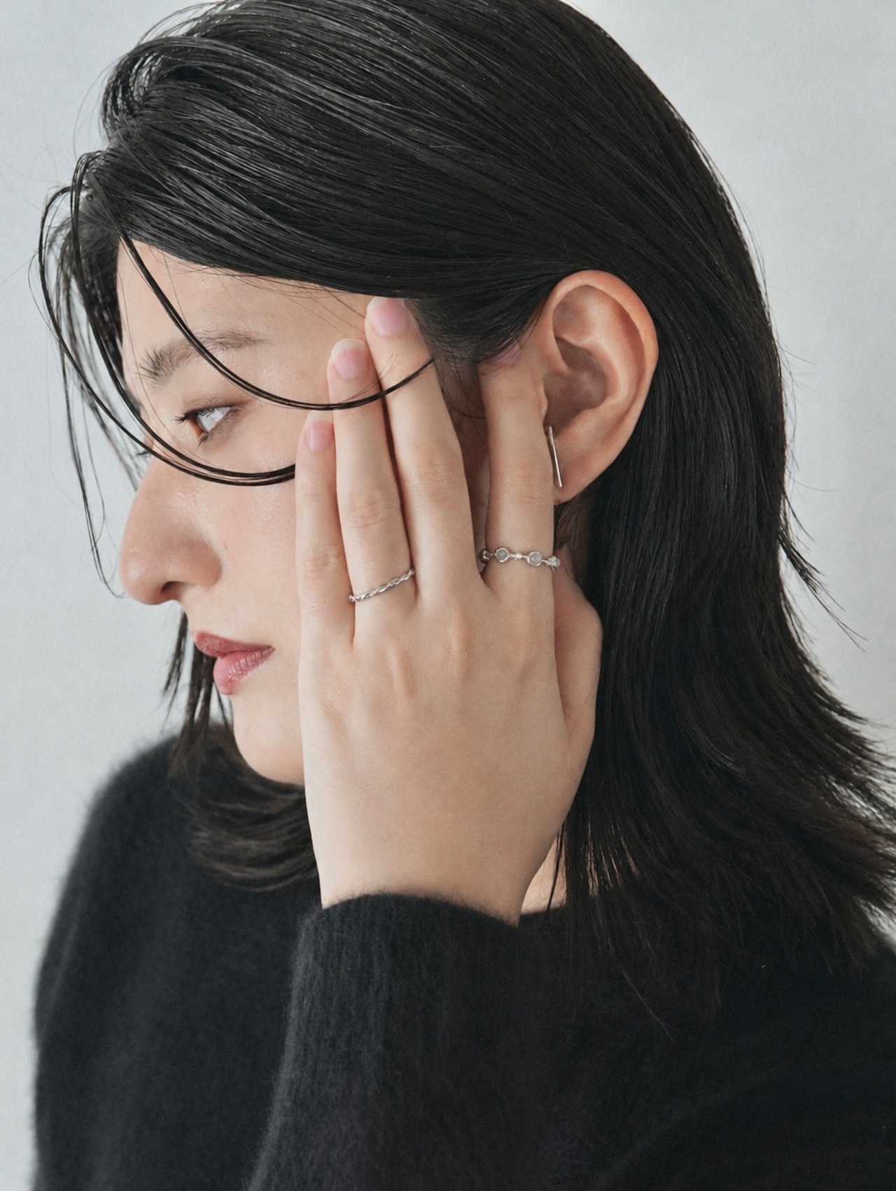 TWIST CHAIN RING (SILVER)