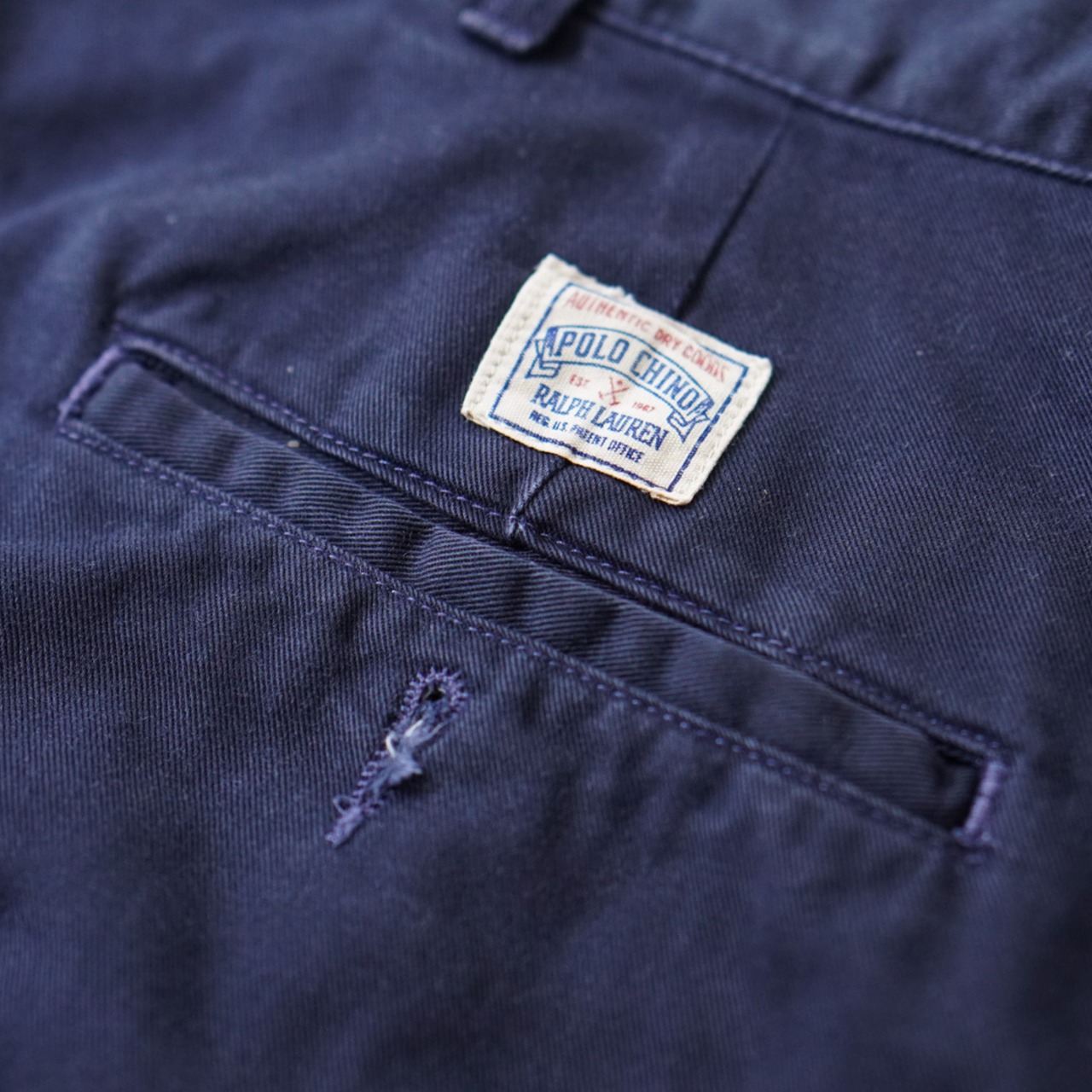 90s 初期型 USA製 Polo by Ralph Lauren POLO CHINO navy "TALON zip" [W38L29相当] 古着 - 11