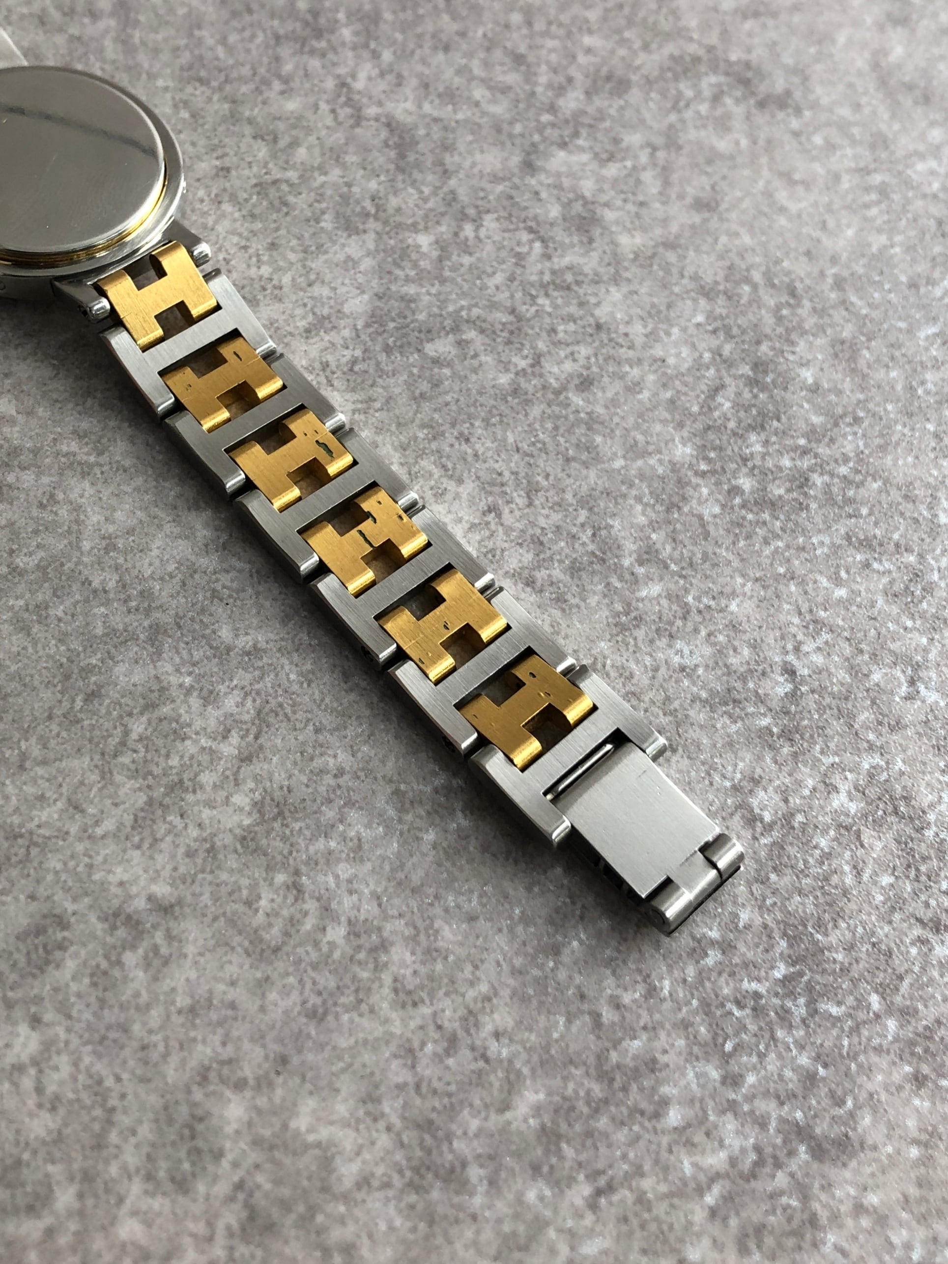 HERMES エルメス クリッパー 腕時計 ゴールド シルバー ステンレス