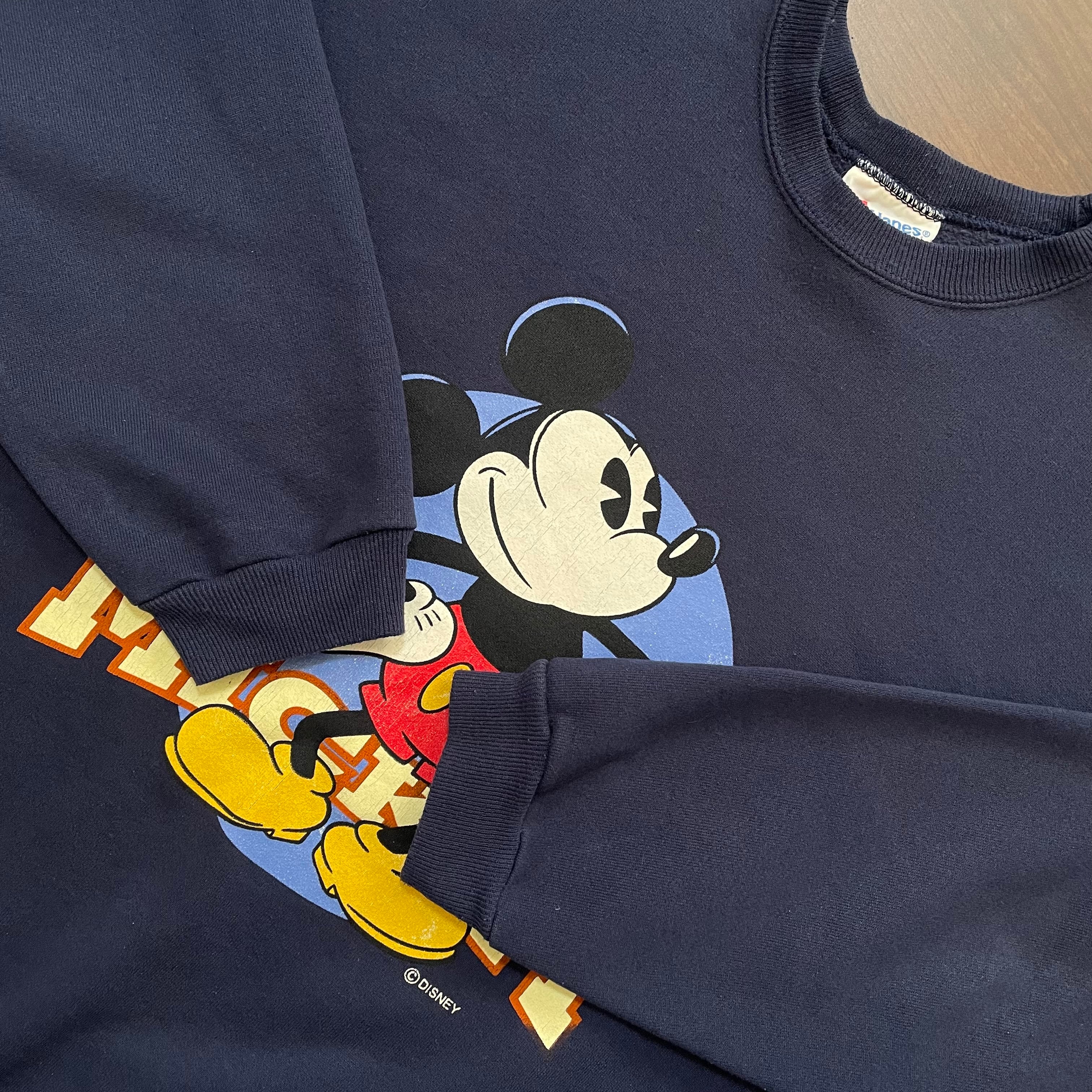 HANES】90s USA製 Disney ミッキーマウス Mickey Mouse ロゴ プリント ...