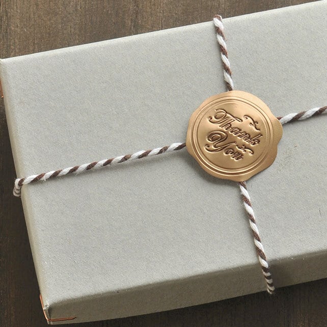 ギフトシール 封蝋風 アンティークゴールド 27×27mm 10片 G063-G064