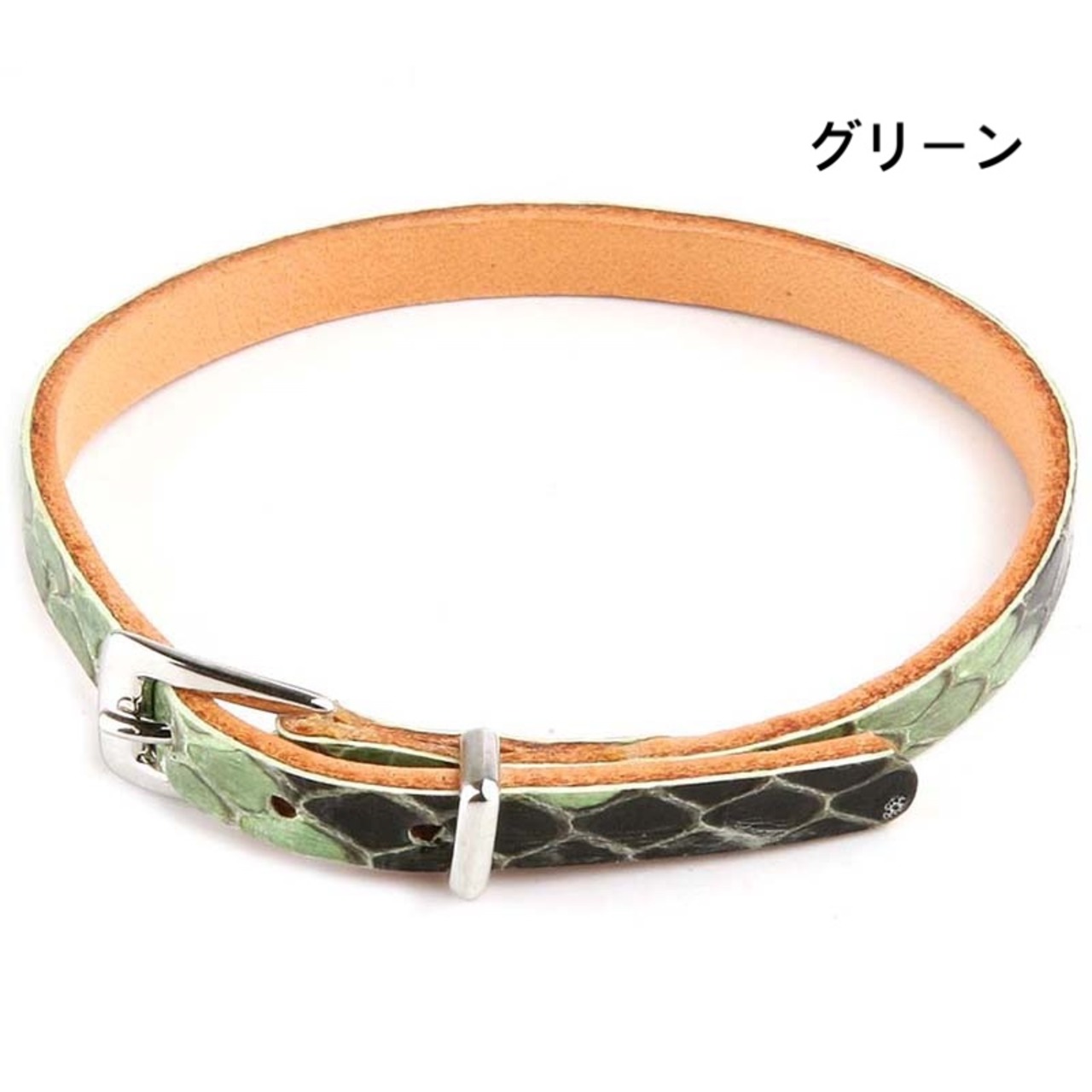 ブレスレット スモールバックル シングル パイソン(グリーン)