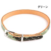 ブレスレット スモールバックル シングル パイソン(グリーン)
