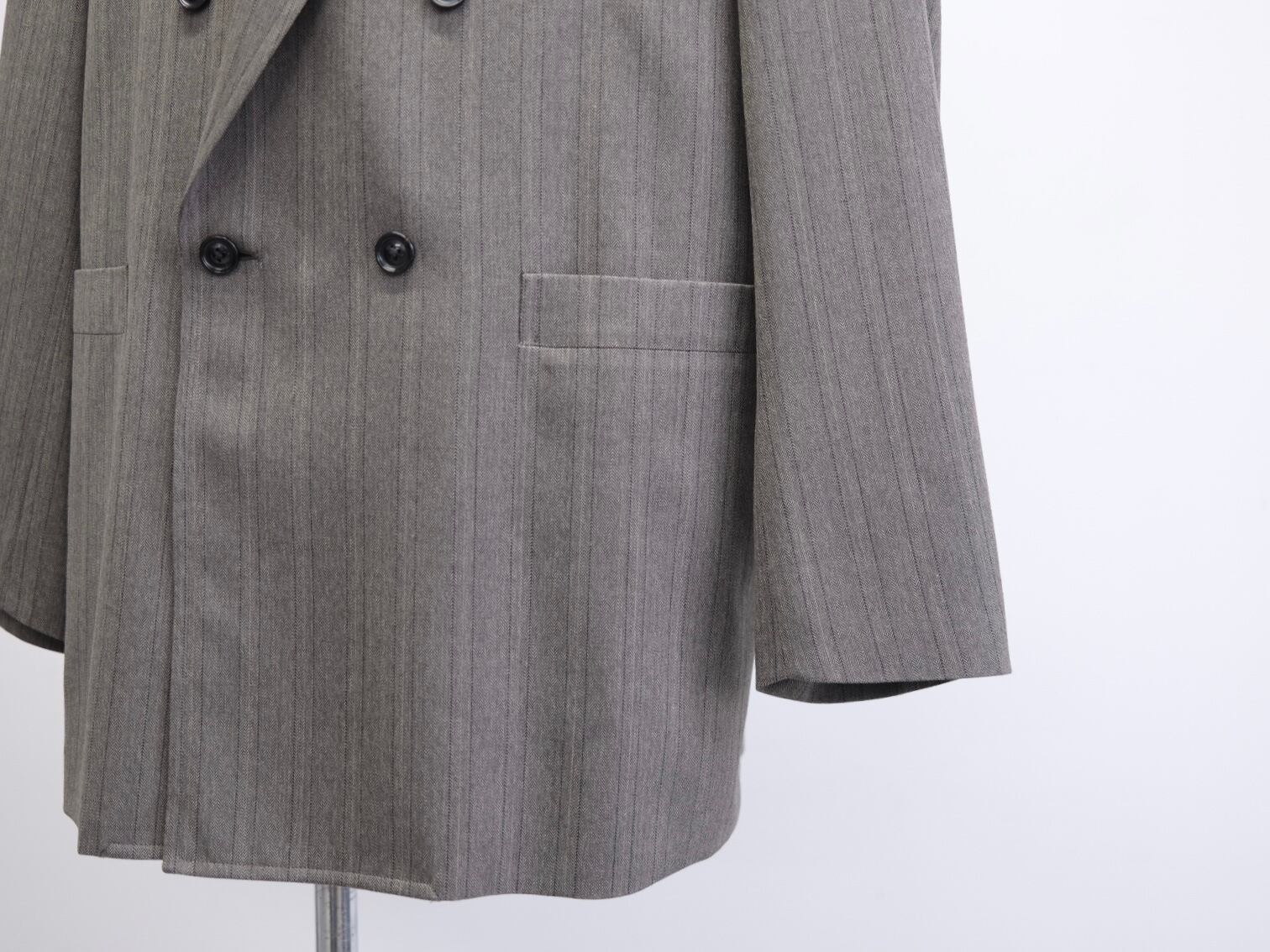 ULTERIOR” MELANGE HERRINGBONE STRIPE DB JKT” | Lapel online store