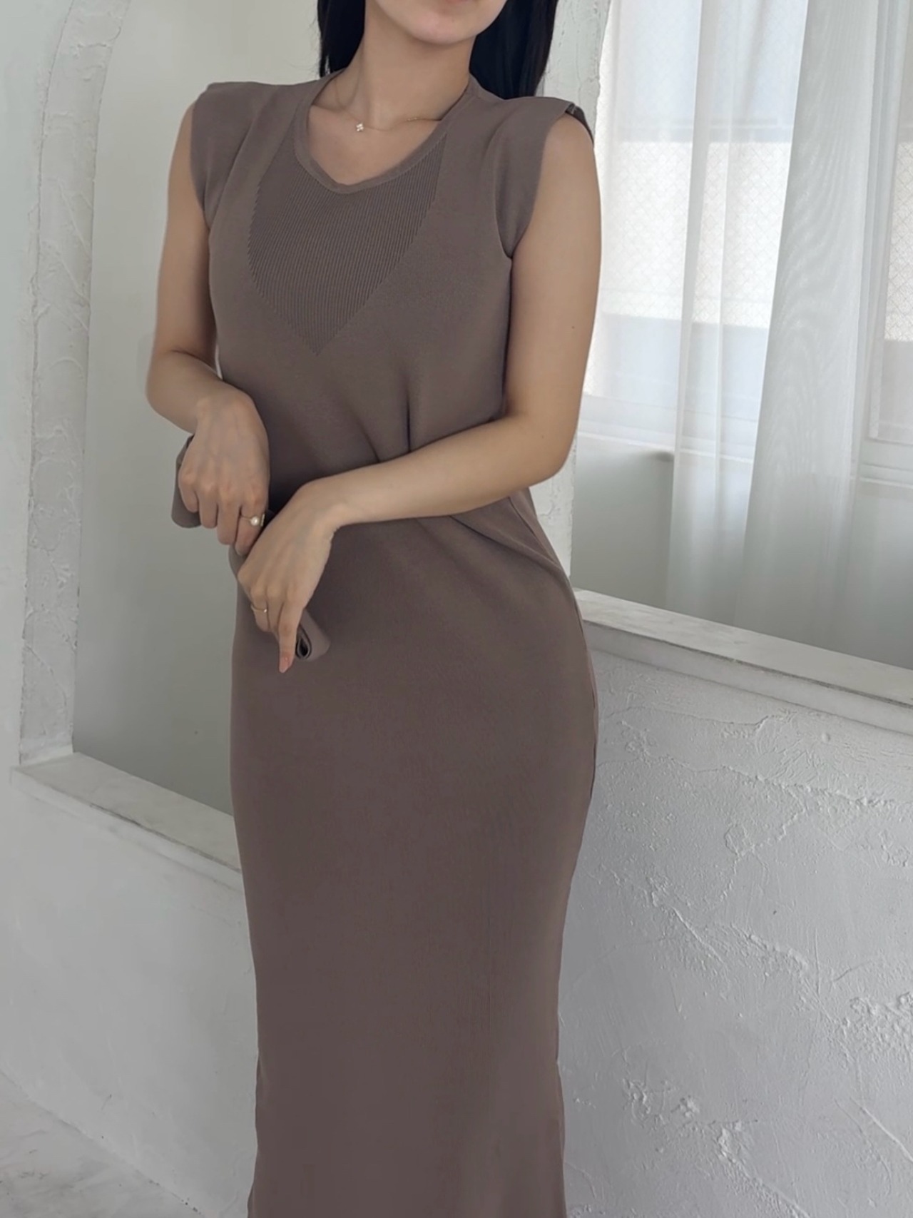 2way ribbed Knit Dress