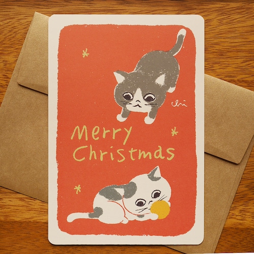 グリーティングカード［クリスマス・なかよし］封筒付き(GTC-C11)