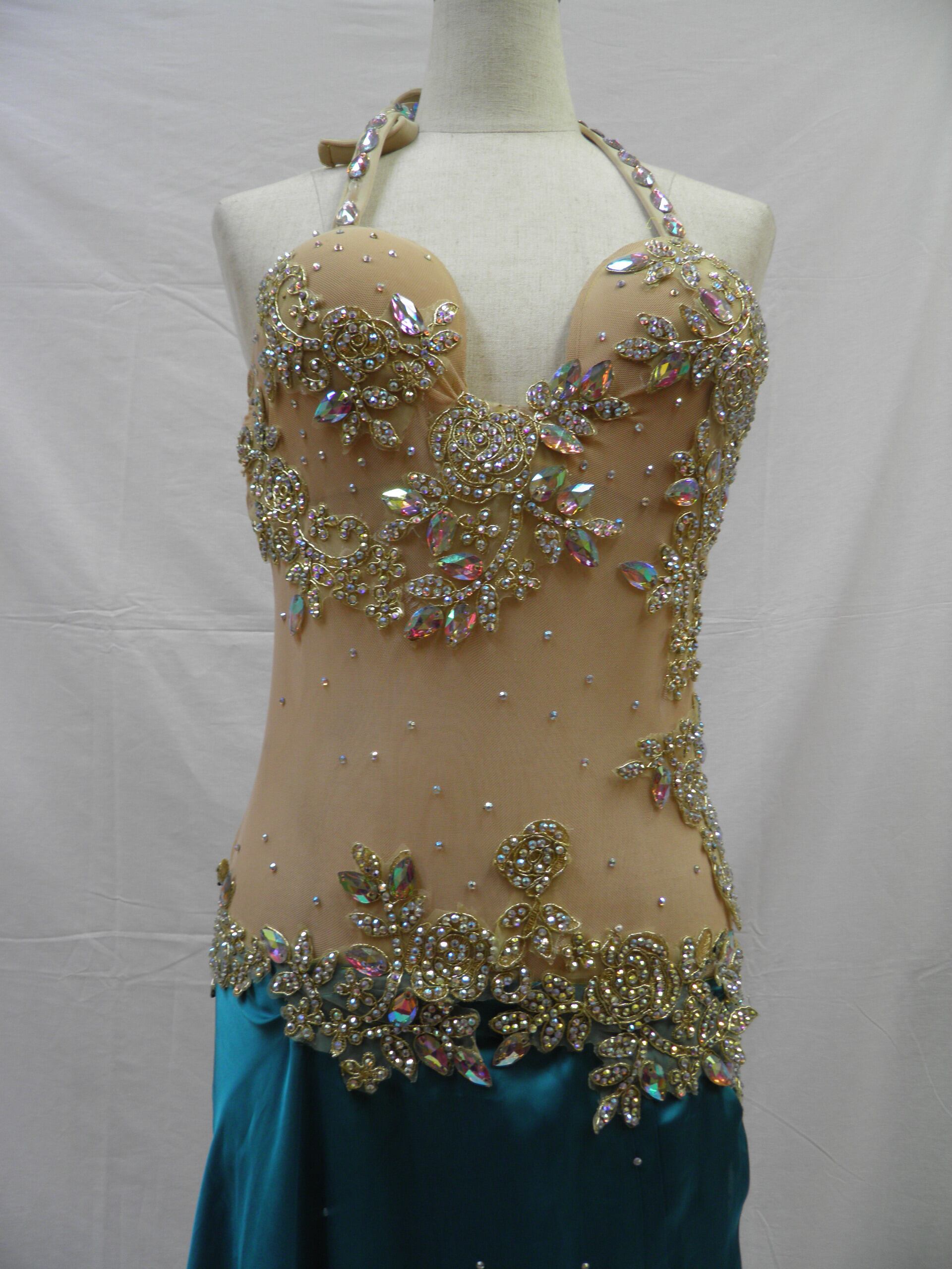 エジプト製 ベリーダンス衣装 コスチューム ボディストッキング ブルー