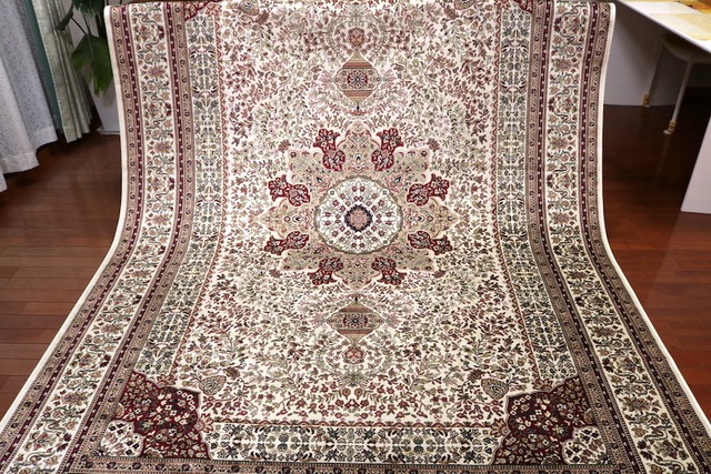 未使用 ペルシャHAND MADE CARPET ペルシャ絨毯 タブリーズ 毛100 