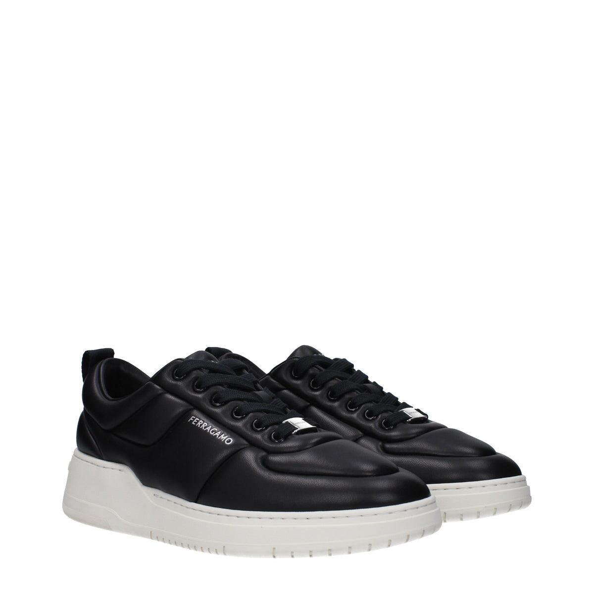 【新品】FERRAGAMO メンズ スニーカー レザー ブラック CAROMAN0774865