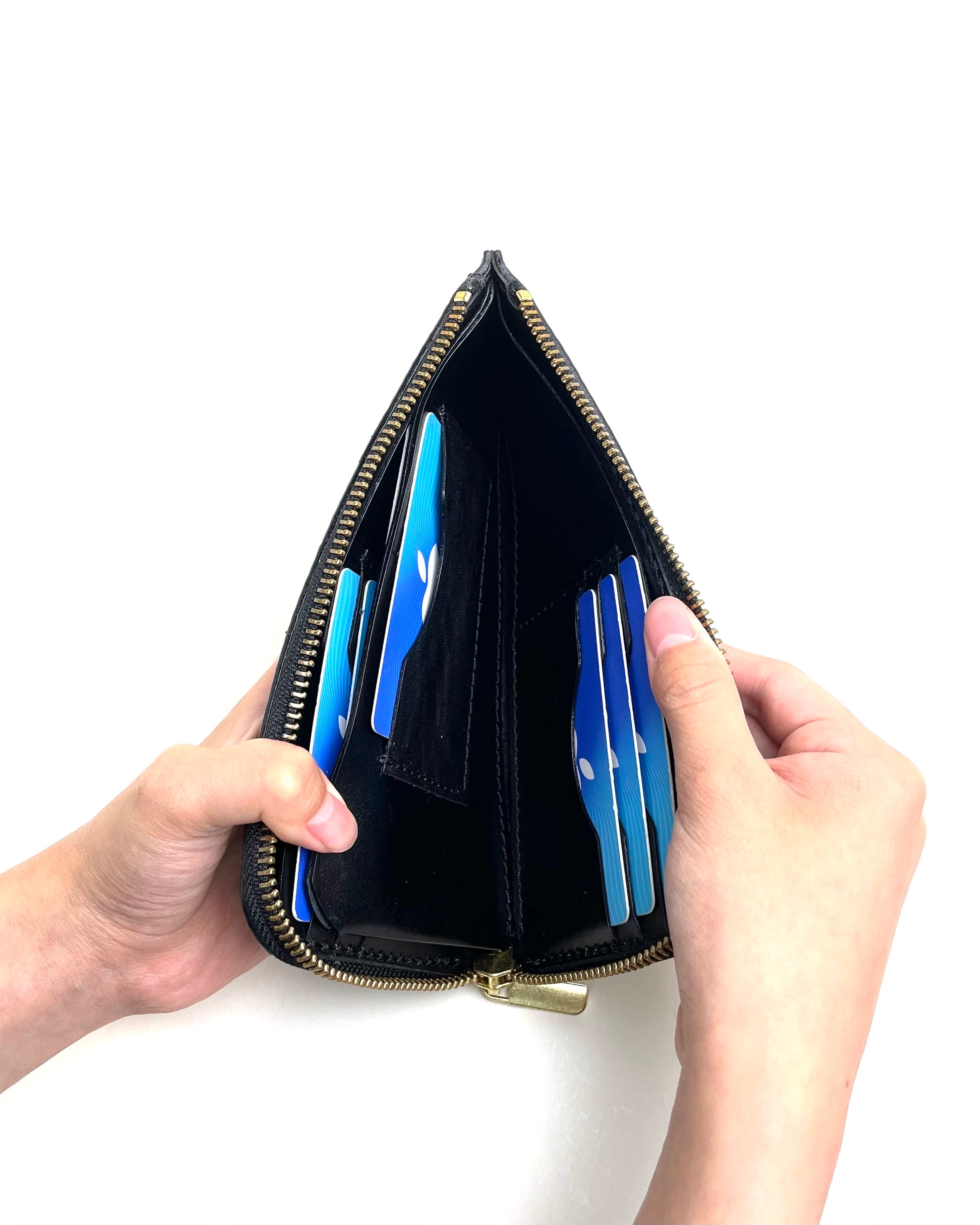 L字長財布 牛ヌメ革黒 | レザースタジオアイエミー