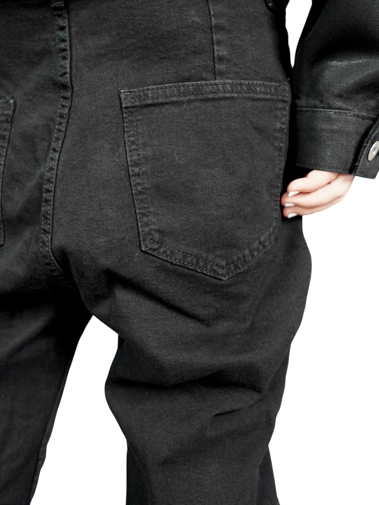 【PLANET STUDIO】Wrinkle Switching Flare Denim Pants