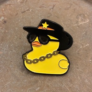 TOPANGA Jewelry Pin Brooch Police Duck　ピンブローチ　警官のアヒル　ブラック　保安官　帽子　ジャケット　バッグ　ギフト　プレゼント